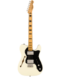 Squier FSR Classic Vibe '70s Telecaster Thinline MN Block Inlays Binding Black Pickguard Olympic White