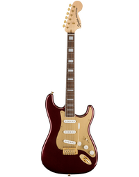 Fender Squier 40th Anniversary Stratocaster Gold Edition LRL Ruby Red Metallic