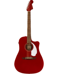 Fender Redondo Player Dreadnought Acoustic WN w/Pickup White Pickguard Candy Apple Red