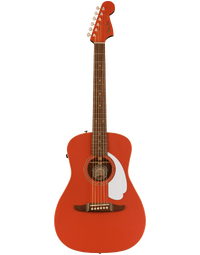 Fender Malibu Player Parlor Acoustic WN White Pickguard Fiesta Red