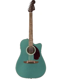 Fender California Deluxe Series Redondo Solid Top Dreadnought Acoustic Guitar w/ Pickup WN Sherwood Green