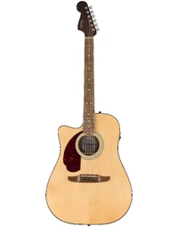 Fender California Deluxe Series Redondo Solid Top Left-Handed Dreadnought Acoustic Guitar w/ Pickup WN Natural
