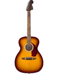 Fender California Deluxe Series Monterey Solid Top Orchestra Acoustic Guitar w/ Pickup WN Honey Sunburst