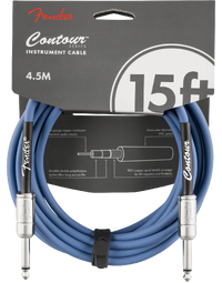 Fender Contour 15' Instrument Cable Lake Placid Blue