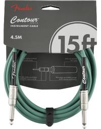 Fender Contour 15' Instrument Cable Sherwood Green