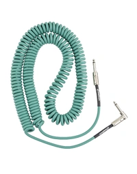 Fender Contour 30' Coiled Instrument Cable Sherwood Green