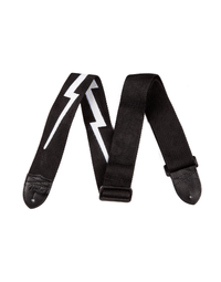 Fender Strap 2.5" Poly Lightning Bolt Black/White