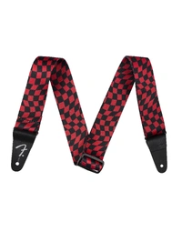 Fender Wavy Checkerboard Polyester Strap Red