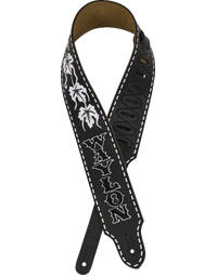 Fender Waylon Jennings Signature Embroidered Leather Strap Black