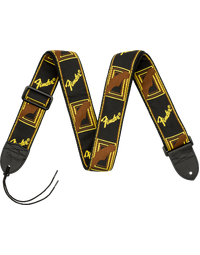 Fender Strap – 2” Monogrammed Black/Yellow/Brown