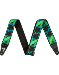 Fender Neon Monogrammed 2" Strap, Blue and Green
