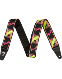 Fender Neon Monogrammed 2" Strap, Pink and Yellow