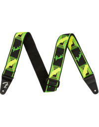 Fender Neon Monogrammed 2" Strap, Green and Yellow
