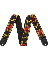 Fender Strap 2" Monogrammed Black/Yellow/Red