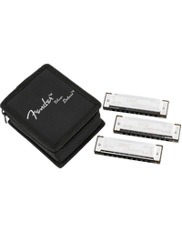Fender Blues Deluxe Harmonica, Pack of 3, w/ Case