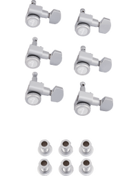 Fender Locking Stratocaster / Telecaster Staggered Tuning Machine Heads Brushed Chrome (Set of 6)