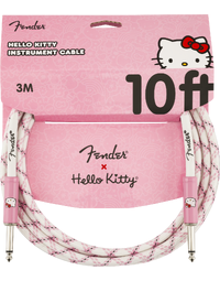 Fender x Hello Kitty White/Pink Woven Cable 10'
