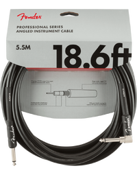 Fender Professional Instrument Cable, Straight/Angle, 18.6', Black