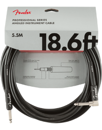 Fender Professional Instrument Cable, Straight/Angle, 18.6', Black