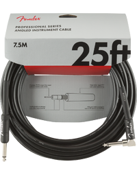Fender Professional Instrument Cable, Straight/Angle, 25', Black