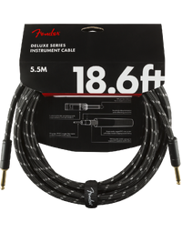Fender Deluxe Instrument Cable Straight/Straight 18.6' Black Tweed
