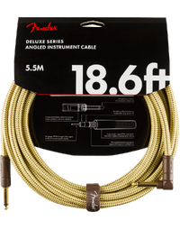 Fender Deluxe Instrument Cable, Straight/Angle, 18.6', Tweed
