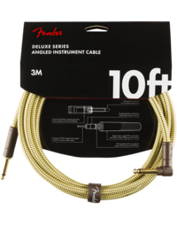 Fender Deluxe Instrument Cable, Straight/Angle, 10', Tweed