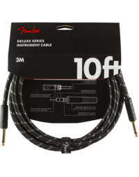Fender Deluxe Instrument Cable, Straight/Straight, 10', Black Tweed