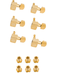 Fender American Professional Staggered Gold Tuning Machine Heads for Stratocaster / Telecaster (Set of 6)