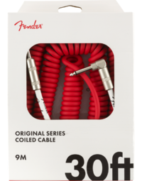 Fender Original Coil Cable, Straight-Angle, 30', Fiesta Red