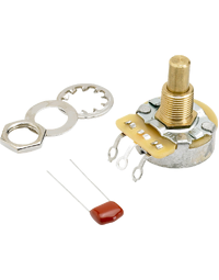 Fender 500K Solid Shaft Pot (Volume or Tone) 3/8" w/ .022mf 250V Cap & Mounting Hardware