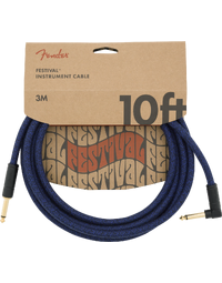 Fender Festival Instrument Cable Straight-Angle 10' Blue Dream