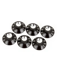 Fender American Pure Vintage Black / Silver Skirted Amplifier Knobs (Set of 6)