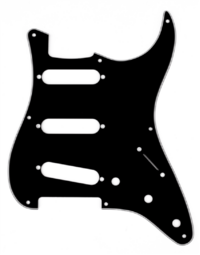 Fender Pickguard - 50s Strat, 8 Hole, 3ply Black