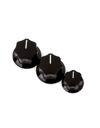 Fender American Jazz Bass Control Knob Set Black (Set of 3; 2 Large, 1 Small)