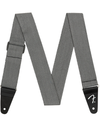 Fender Modern Tweed Strap, White/Black 2"