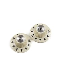 Fender American Pure Vintage 1965 Jazzmaster Witch Hat Knobs Vintage White (Set of 2)