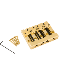Fender HiMass 4-String Bass Bridge Assembly w/ Brass Saddles Gold
