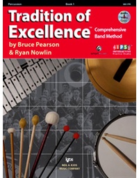 TRADITION OF EXCELLENCE BK 1 PERCUSSION BK/DVD