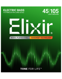 Elixir Bass Nanoweb NPS Extra Long Scale Light Medium 45-105 Strings - 14087