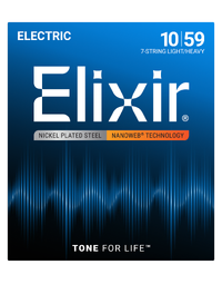 Elixir Electric Nanoweb 7 String Light Heavy 10-59 Guitar Strings - 12074