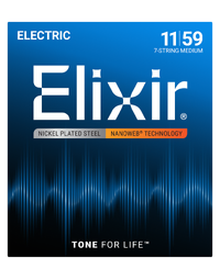Elixir Electric Nanoweb 7 String Medium 11-59 Guitar Strings - 12106