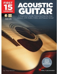 FIRST 15 LESSONS ACOUSTIC GUITAR BK/OLM