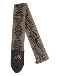 Basso Eco Guitar Strap - Native Recyclable 100% Recycled Cotton Indie Brown Tan ECO-27