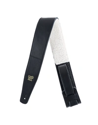 Ernie Ball 2.5" Adjustable Italian Leather w/ Fur Padding Black