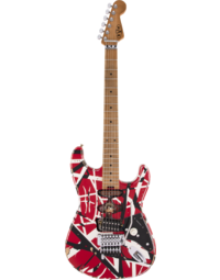 EVH Striped Series Frankie Relic - Red with Black and White Stripes