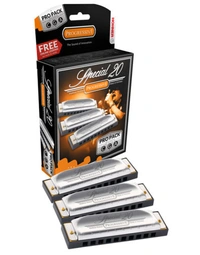Hohner Progressive Series Special 20 Harmonica 3-Pce Pro Pack Keys of C, G, A