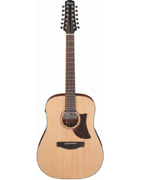 Ibanez AAD1012E OPN 12-String Solid Top Advanced Acoustic Dreadnought w/ Pickup Open Pore Natural