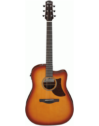 Ibanez AAD50CE LBS Advanced Acoustic Dreadnought Light Brown Sunburst Low Gloss