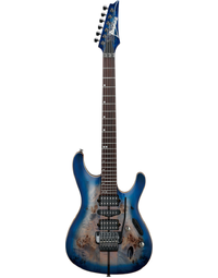 Ibanez Premium S1070PBZ CLB Poplar Burl Top Electric Guitar Cerulean Blue Burst